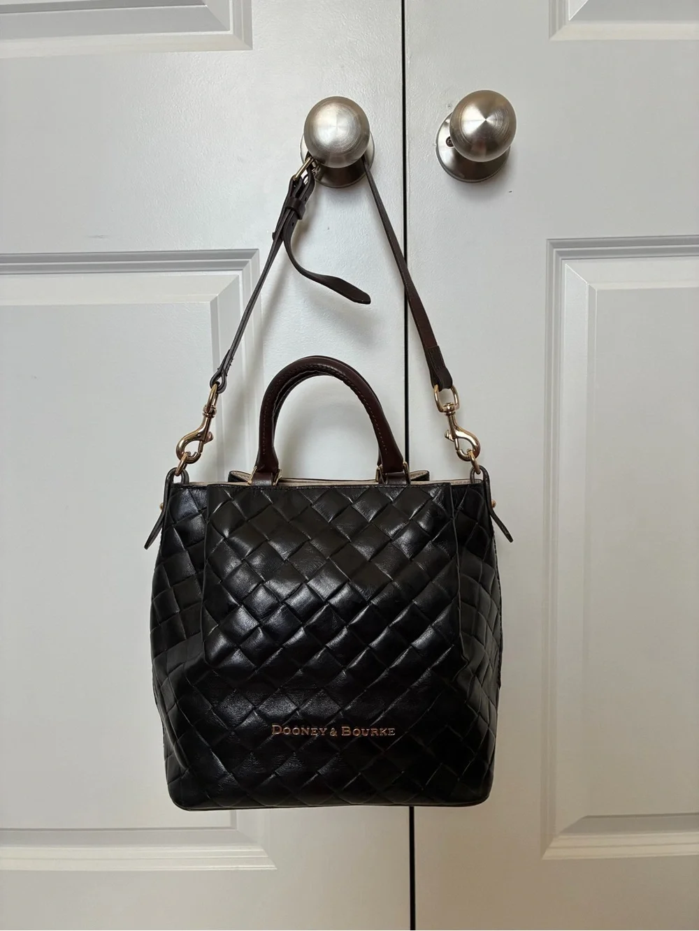 Dooney & Bourke Black Quilted Leather Satchel